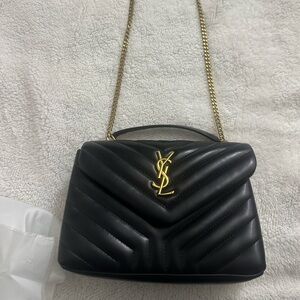 Super soft Black Crossbody with Gold Chain
